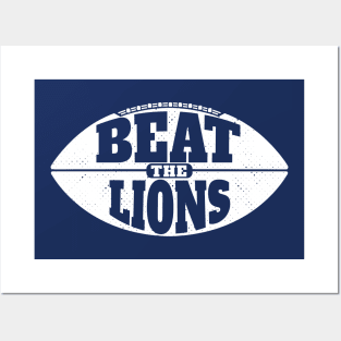 Beat the Lions // Vintage Football Grunge Gameday Posters and Art